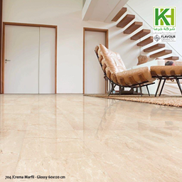 Show details for Indian Glossy Porcelain tile 60x120 cm Crema Marfil Picture of Indian Glossy Porcelain tile 60x120 cm Crema Marfil